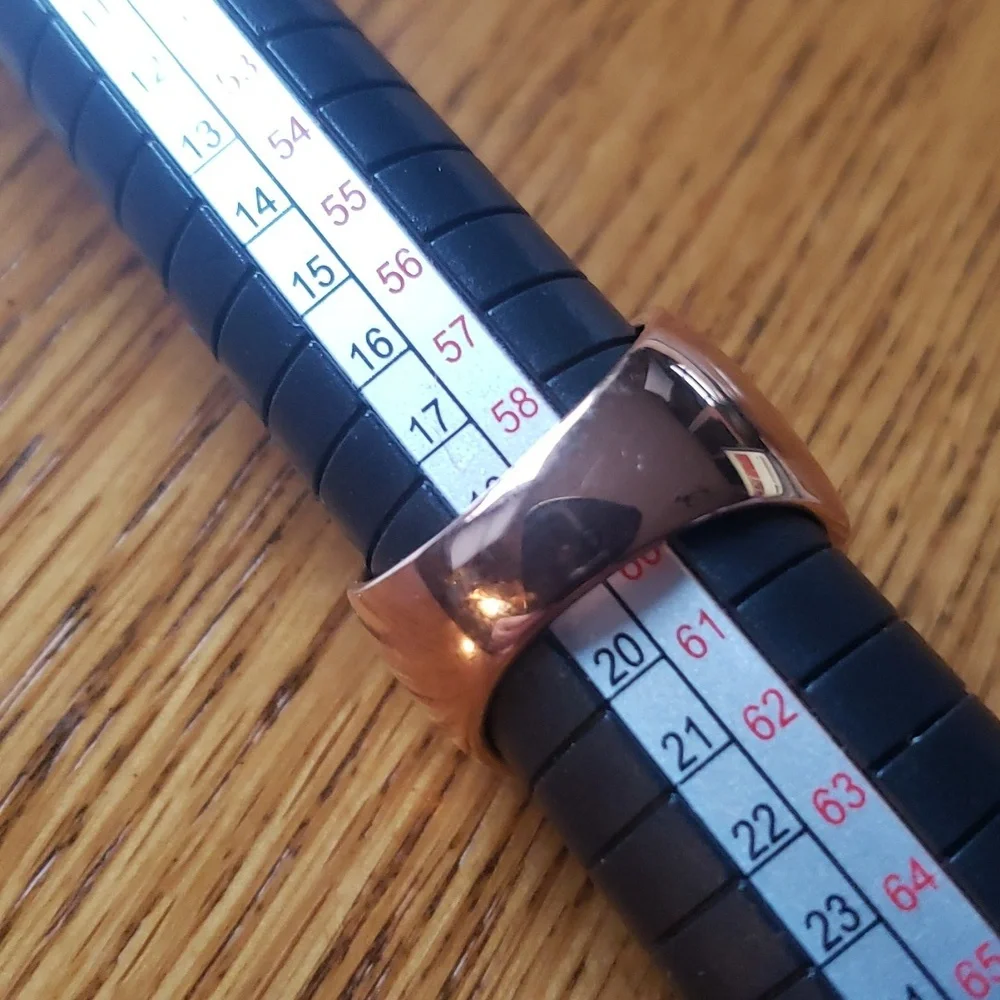 Bronze Milor Italy Black Pave Set Wide Band Ring - Size 9 - Picture 9 of 9